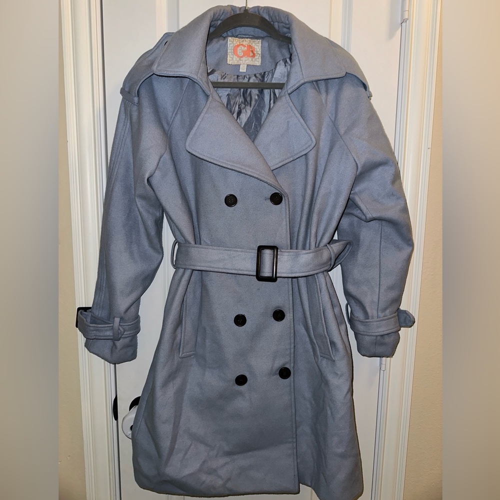 Gianni Bini Light Blue Pea Coat Size Medium Gently Used